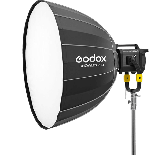 Godox GP4 Parabolische Softbox 120cm zu KNOWLED MG1200Bi an Leuchte