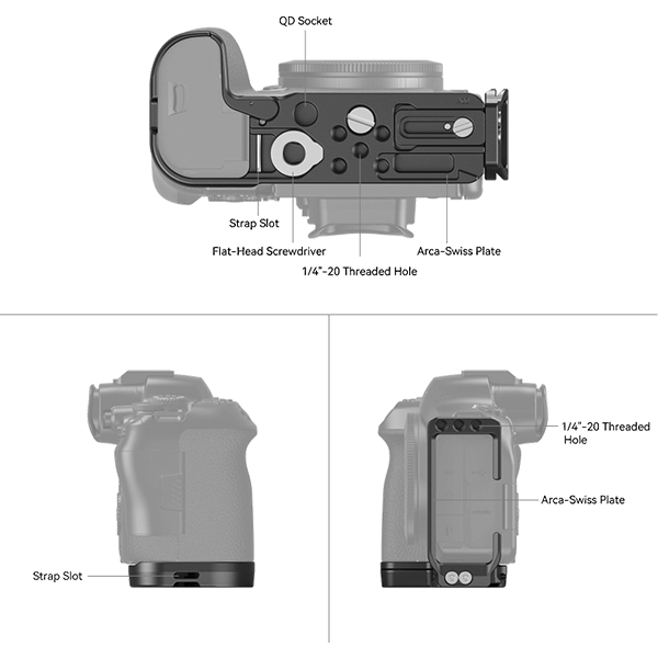 SmallRig L-Winkel zu Canon EOS R6 Mark II R5 R5 C R6 4160 Detail