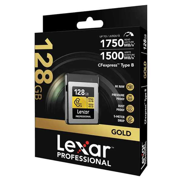 CFexpress Type B memory card compatible with professional photo cameras