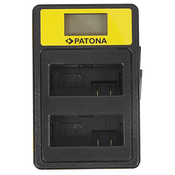 Smart Dual LCD USB Ladegerät für Canon LP-E8 von Patona