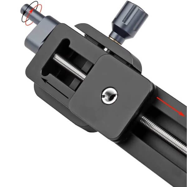Makroschlitten für Makrofotografie mit Arca-Swiss Klemmung unterseite