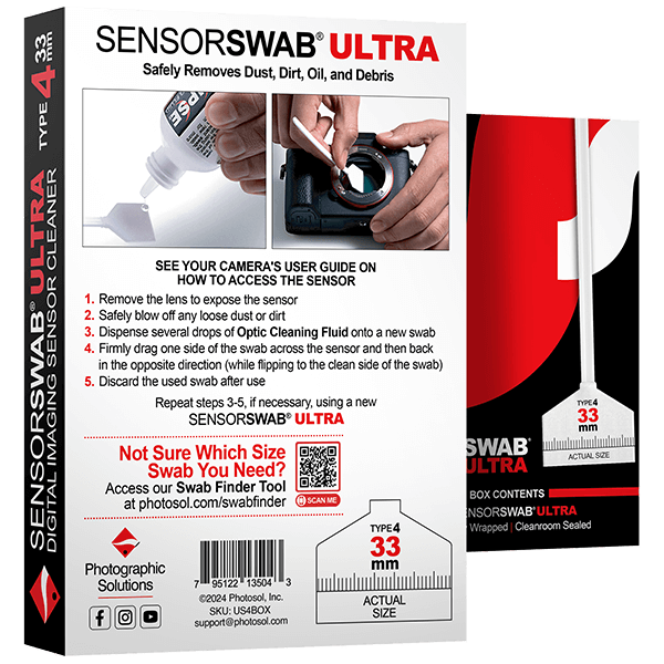 Photographic Solutions Type 4 Sensor Swab Ultra 12-Pack 33mm Anwendung