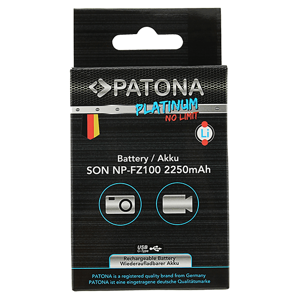 Akku Sony NP-FZ100 mit USB-C Input von Patona
