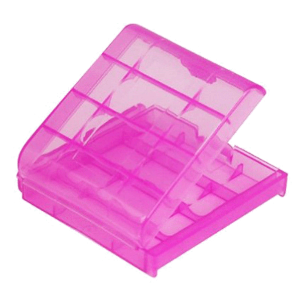 Transportbox für AA / AAA Akkus Batterien pink