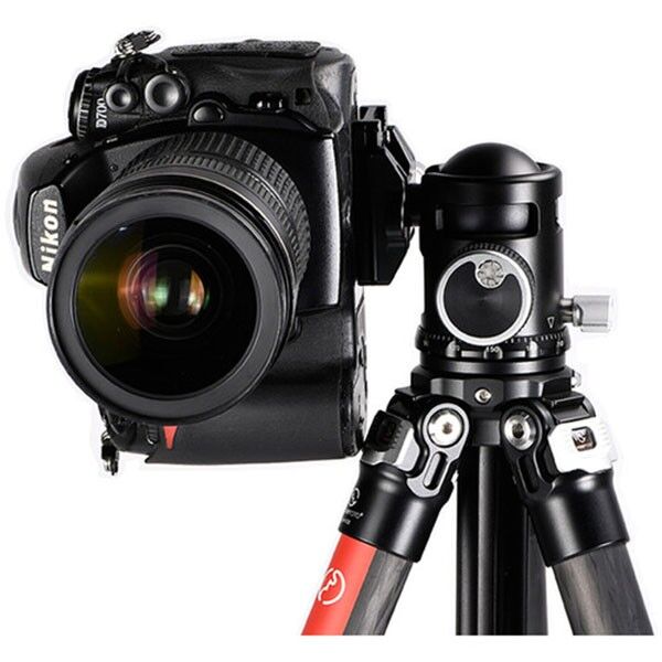 Sunwayfoto EB-44 ball head mounted on tripod