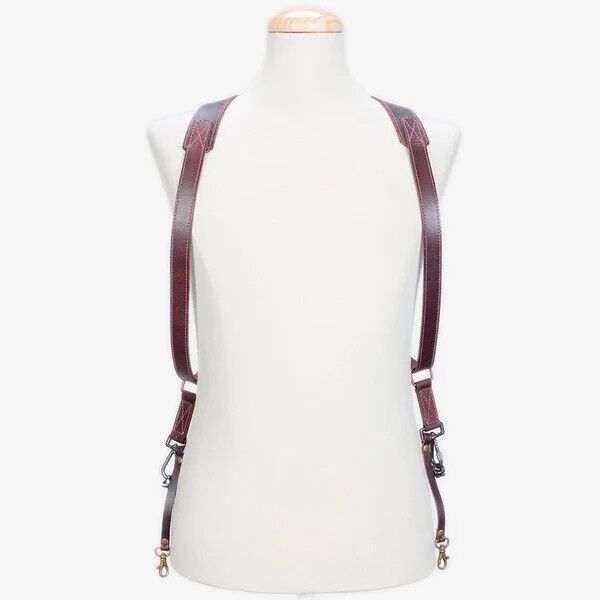 Bronkey Tokyo #702 dual camera strap, brown leather, front view