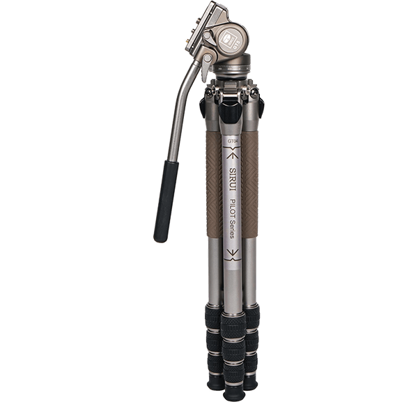 Videostativ Sirui CT04 mit GT5 Videoneiger matt Silber