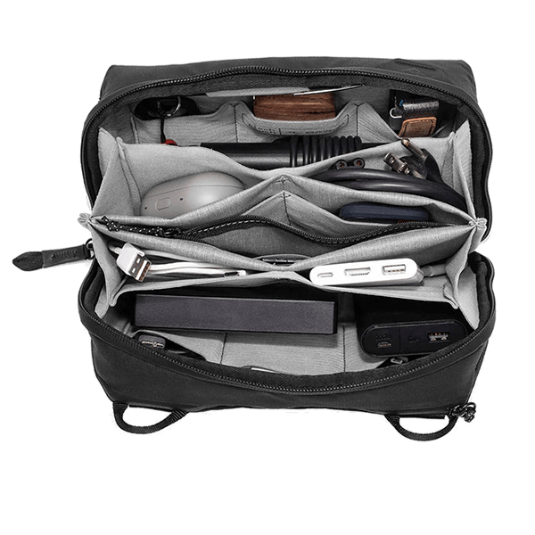 Side view of the Tech Pouch with zipper