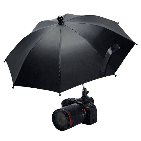  Kamera Regenschirm Blitzschuh Montage gross auf Kamera geneigt