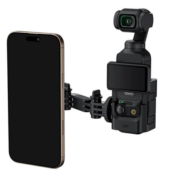 Anwendung des JJC Smartphone Halters an der DJI Osmo Pocket 3