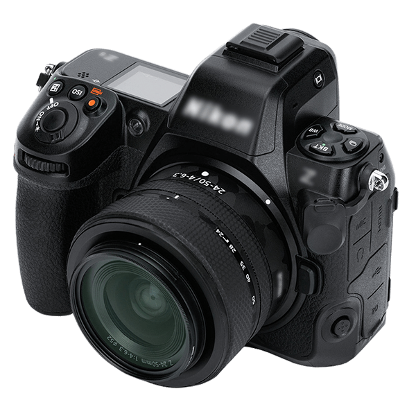 Nikon Z Kamera mit montierter Blitzschuhabdeckung