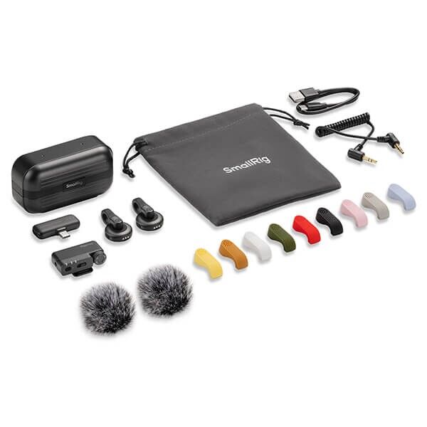 SmallRig S70 Wireless Microphone Set Includes 2 transmitters and 9 silicone covers