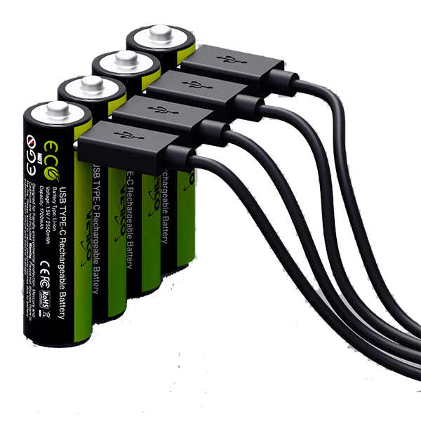 Wiederaufladbarer Batterie USB-C AA-Akkus 2550mWh Verico
