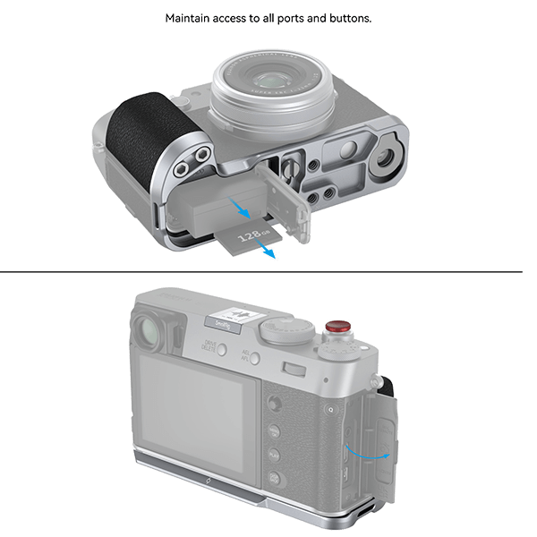 SmallRig Handgriff passend zu Fujifilm X100VI und X100V in silber 4555