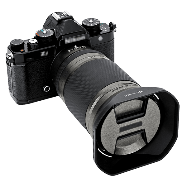 JJC Lens Hood LH-HB114 mounted on Nikon lens