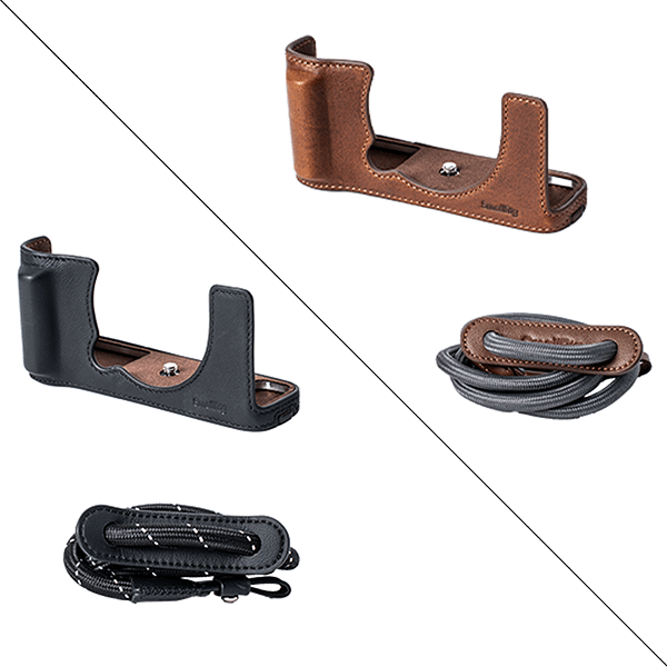 SmallRig Half Case in brown or black suitable for Fujifilm X-E5