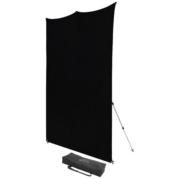 Westcott X-Drop Pro Fotohintergrund Set schwarz seitlich
