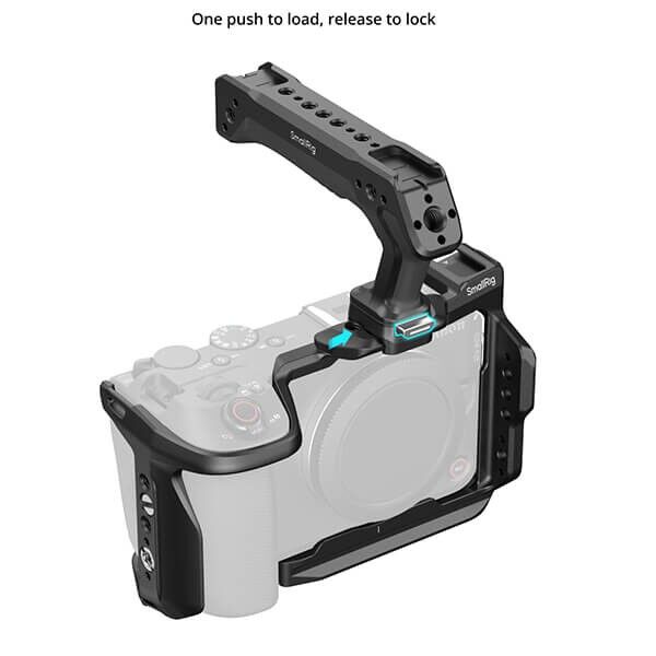 Ergonomischer HawkLock Handgriff am SmallRig Cage für Canon EOS R6 V