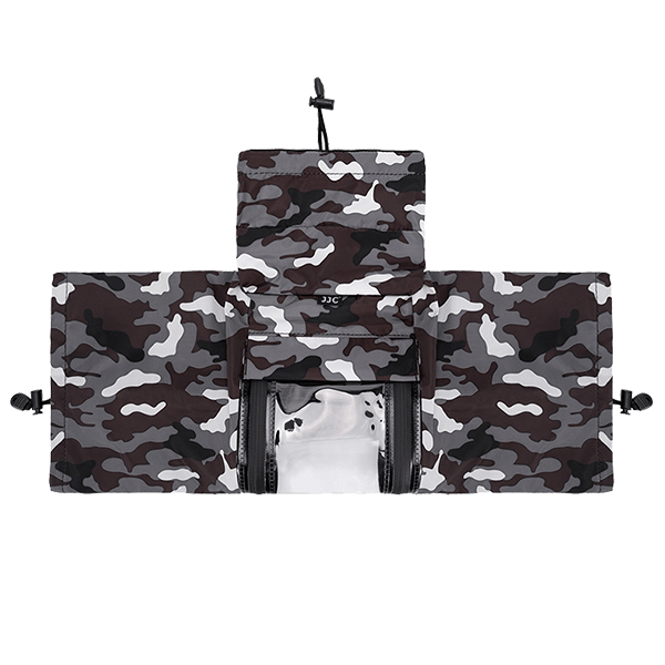 Rain cover for mirrorless cameras in camouflage color