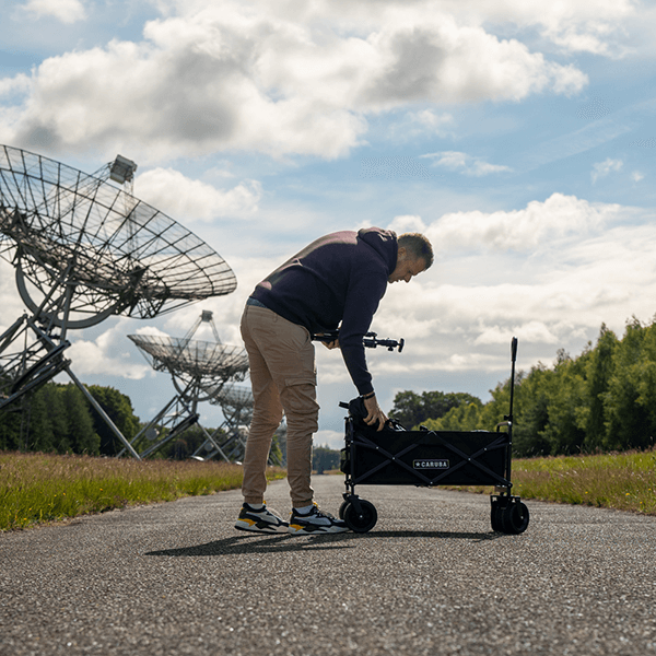 Foldable transport trolley in black