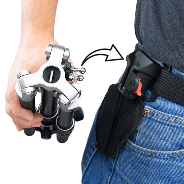 Fotograf mit Spider Kit im Einsatz draussen