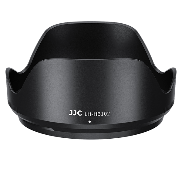 Front view of the JJC LH-JHB102 lens hood as a replacement for Nikon HB-102