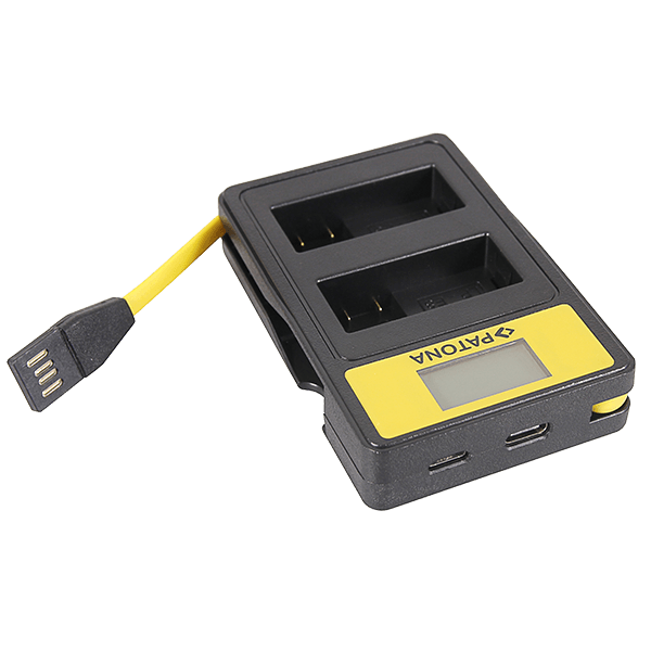 Smart Dual LCD USB Ladegerät für Canon LP-E8 von Patona