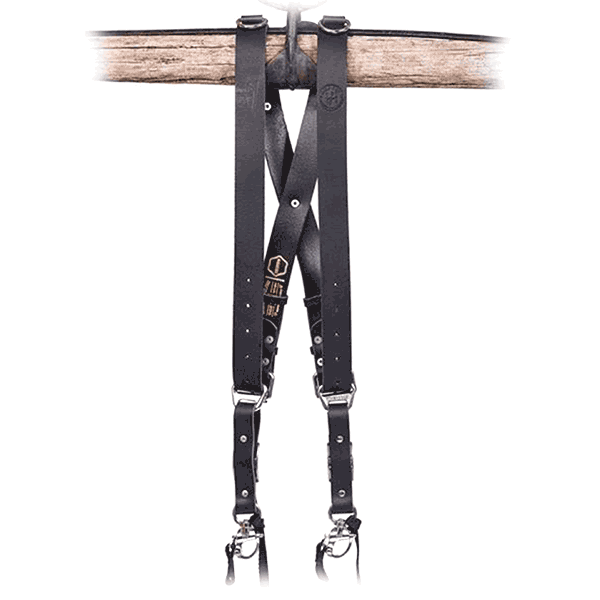 Camera Strap Leather in Water Buffalo Black Medium