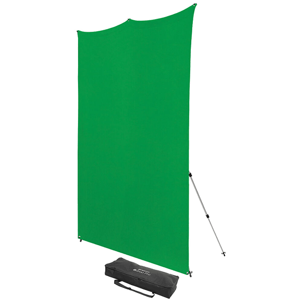 Westcott X-Drop Pro Hintergrundsystem in Chroma-Key Green Screen seitlich