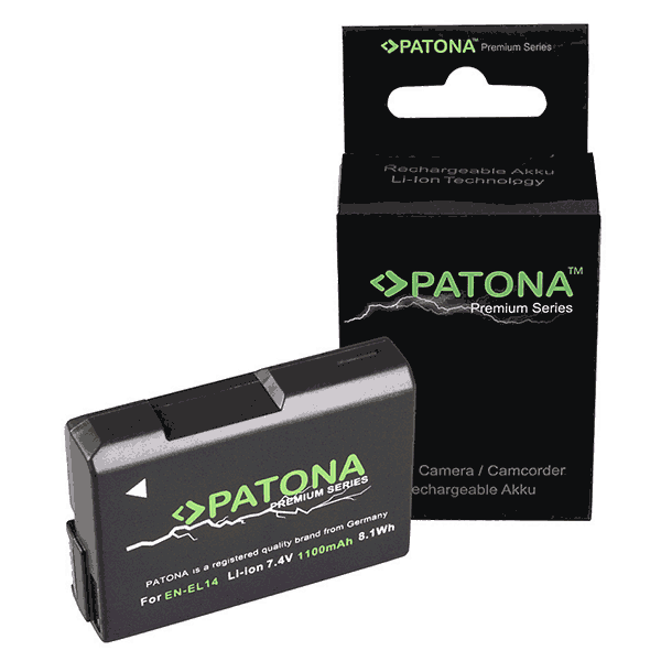 Premium Akku wie Nikon EN-EL14 zu Nikon Df, D5600, D5500, D5300, D5200, D5100, D3500, D3400, D3300, D3200, D3100, Coolpix P7800, P7700, P7100, P7000