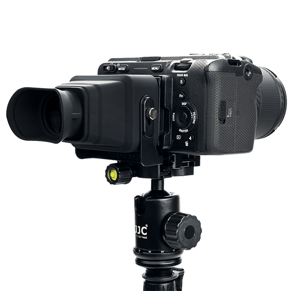 Kamera LCD Sucher LVF-Pro1Fx zu Sony FX30 und Sony FX3 an Kamera mit Stativ Kamera LCD Sucher LVF-Pro1Fx zu Sony FX30 und Sony FX3 an Kamera mit Stativ