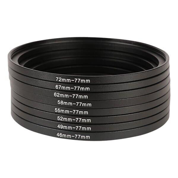Haida Step Up Ring Set 46mm zu 77mm mit mehreren Adapterringen