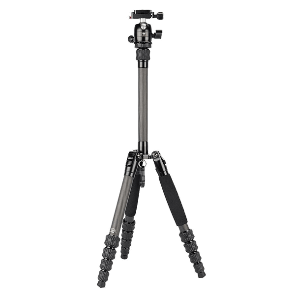 Sirui Reisestativ Traveler 5CX mit Kugelkopf B-00K mittelsäule halbausgefahren