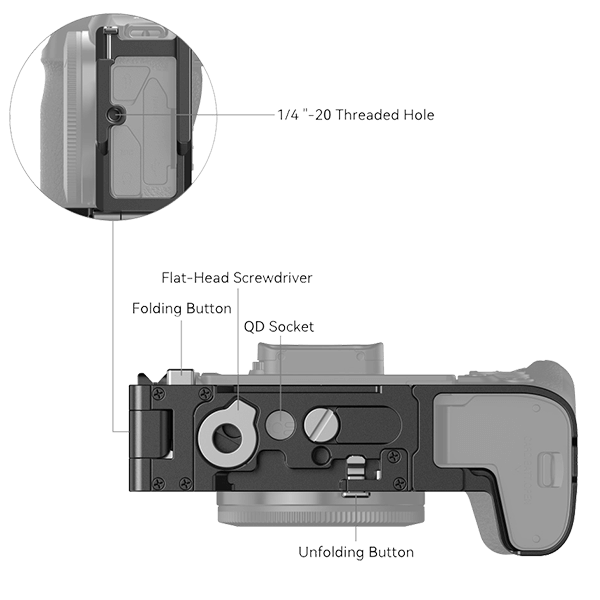 SmallRig L-Winkel zu Canon EOS R8 und EOS RP 4211 unterseite