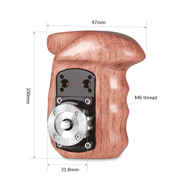 SmallRig Linker Holzgriff mit Arri Rosette 1891B