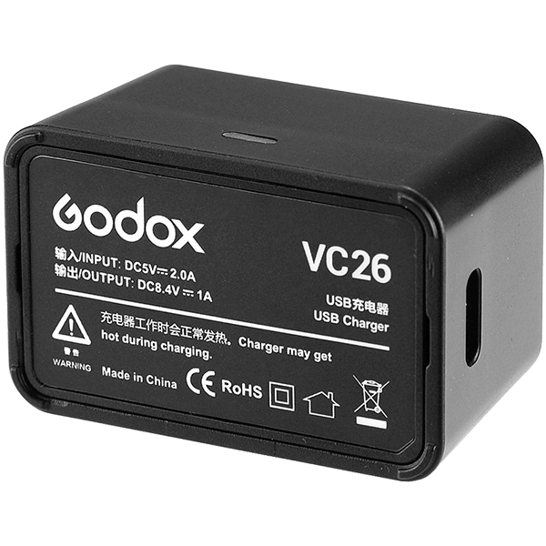 Godox VC26 Ladegerät zu Godox V1 Batterie VB26 VB-26 VB26A Unterseite