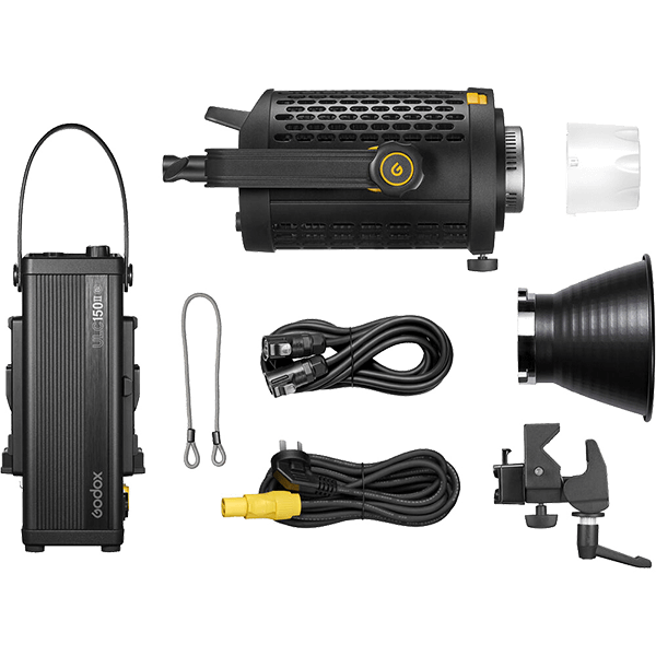 Godox UL150 II Bicolor geräuschloses LED Licht mit Bowens Anschluss Lieferumfang Godox UL150 II Bicolor geräuschloses LED Licht mit Bowens Anschluss Lieferumfang