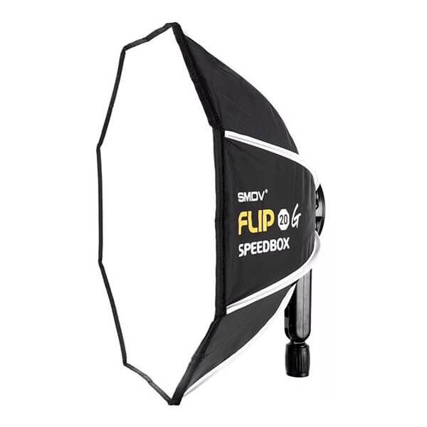 Close-up of the front diffuser and inner diffuser of the SMDV Softbox Flip 20 G