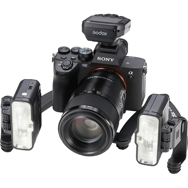 Godox MF-DB Doppelhalter zu Dental-Blitz MF12-DK1 an Kamera