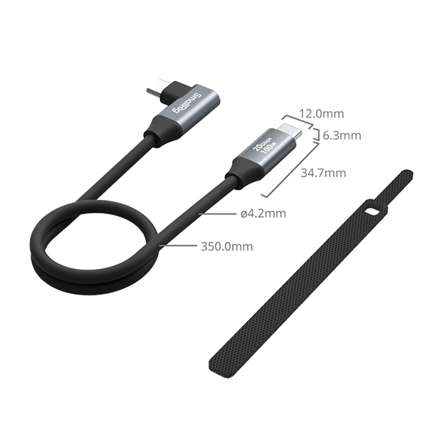 SmallRig USB-C straight to USB-C angled data cable 35cm 4790