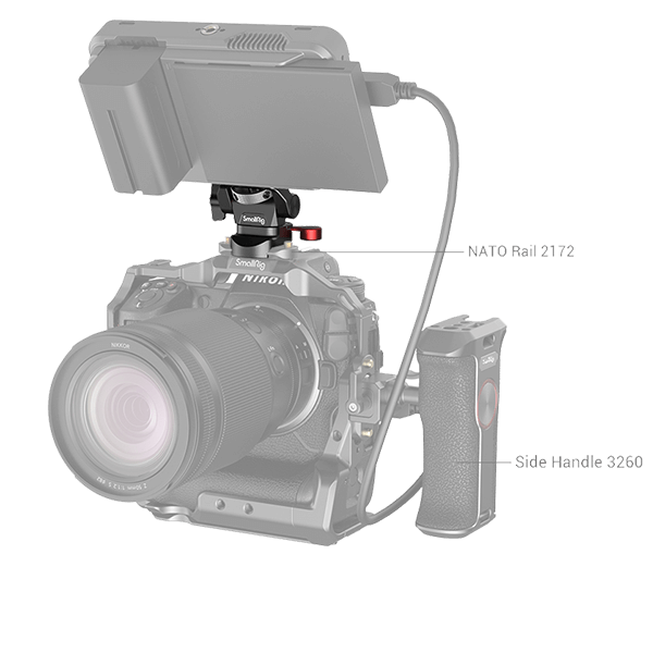 SmallRig Schwenk und neigbare Monitorhalterung mit Nato-Halterung 2906B