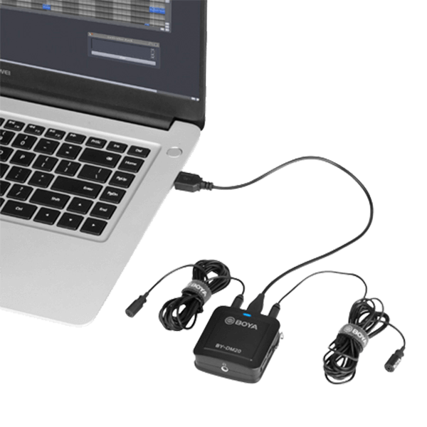 Boya BY-DM20 Compact Dual-Channel Lavalier Microfon