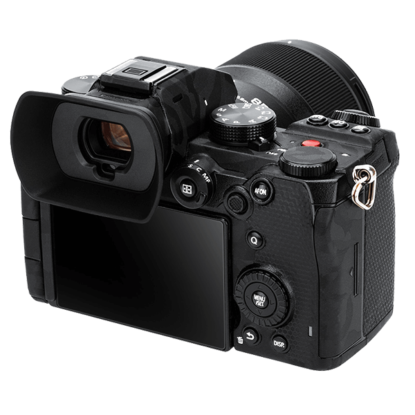 Augenmuschel KE-S5 zu Panasonic Lumix S5 an Kamera seitlich