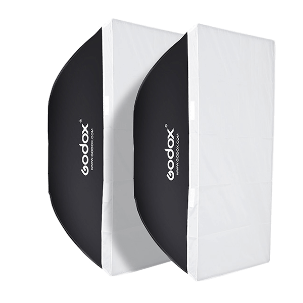 Godox Dauerlicht LA300RGB 2er Set mit Lampenstativen und Softobxen