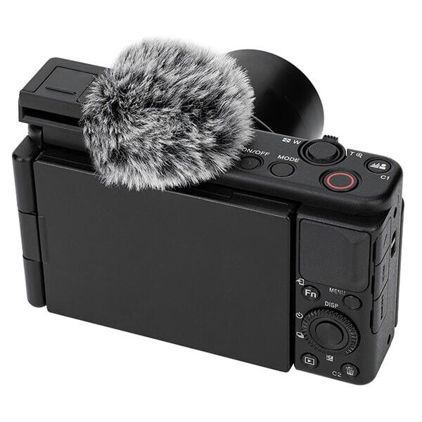 JJC Wind Muff for Sony ZV-E10 II in black on camera