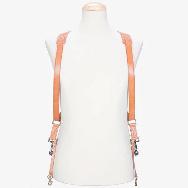 Bronkey Tokyo #703 Double Camera Strap Leather Light Brown Front View