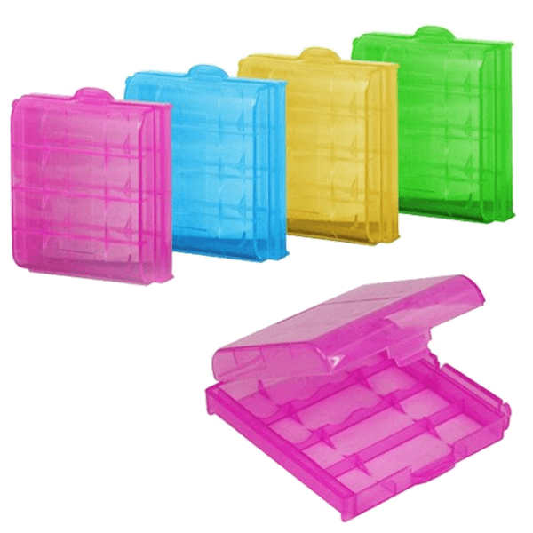 Transportbox für AA / AAA Akkus Batterien pink