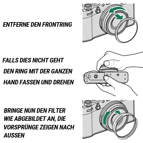 Haida Mist Black Filter zu Fuji x100v in schwarz Montage