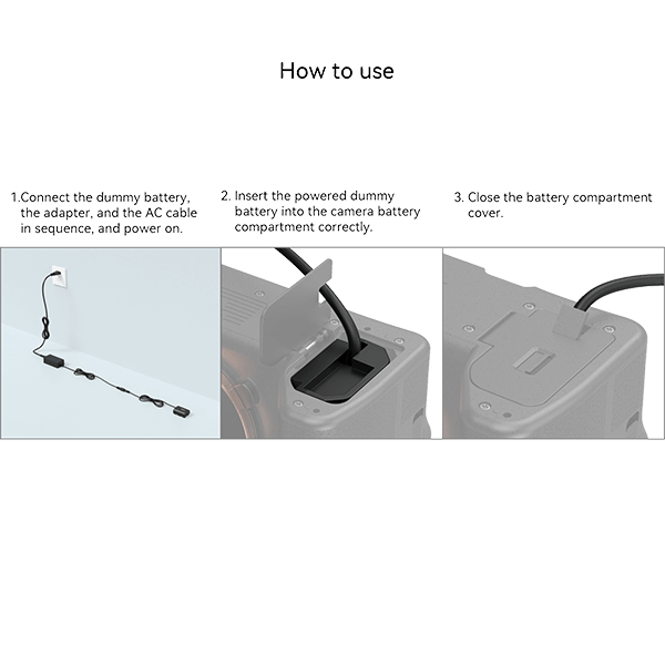 SmallRig NP-FZ100 Batterie-Attrappe mit Netzadapter 4269 Montage
