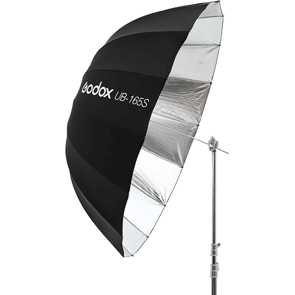 Godox Parabolischer Schirm schwarz und silber 165 cm